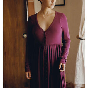 Hatch 'The Softest Rib' Purple Maternity Nursing Dress Size 1
